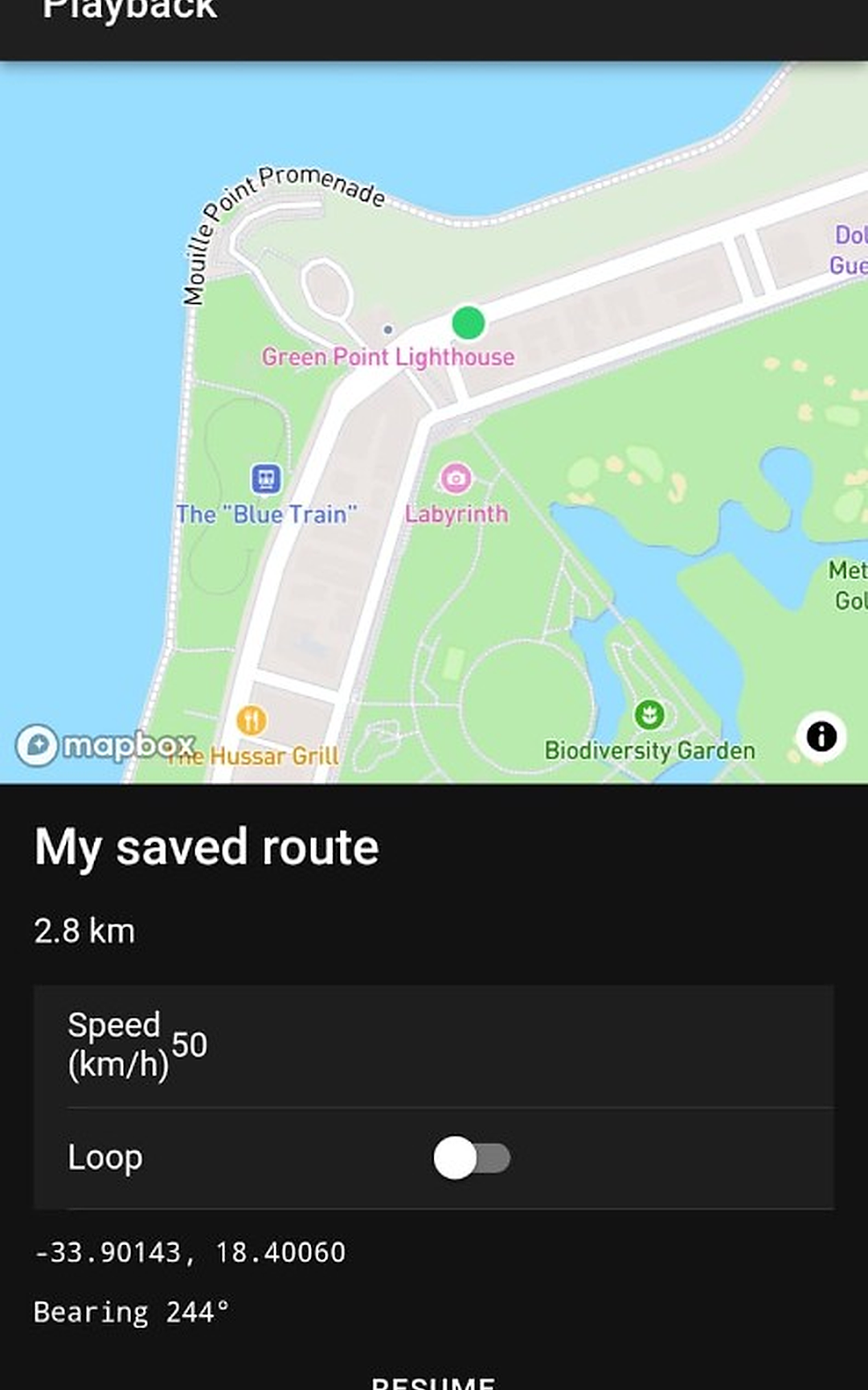 MockLoc playback controls